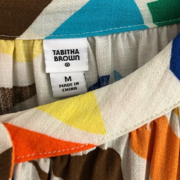 Tabitha Brown mumu style button down tunic dress multicolor coastal grandma - Picture 7 of 8